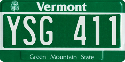 VT license plate YSG411