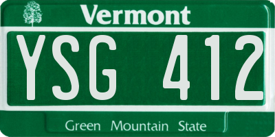 VT license plate YSG412