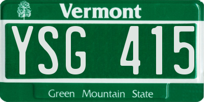 VT license plate YSG415