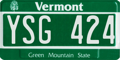 VT license plate YSG424