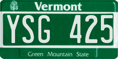 VT license plate YSG425
