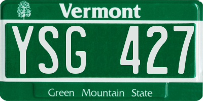 VT license plate YSG427