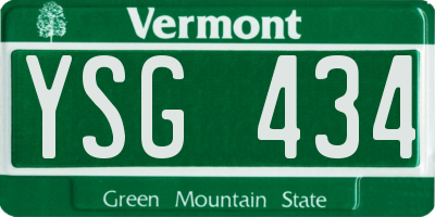 VT license plate YSG434