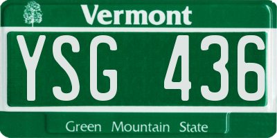 VT license plate YSG436
