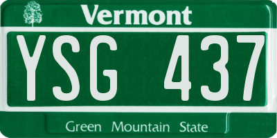 VT license plate YSG437