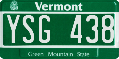 VT license plate YSG438