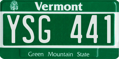 VT license plate YSG441