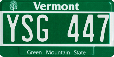 VT license plate YSG447
