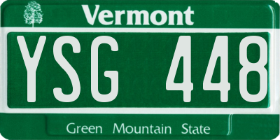 VT license plate YSG448