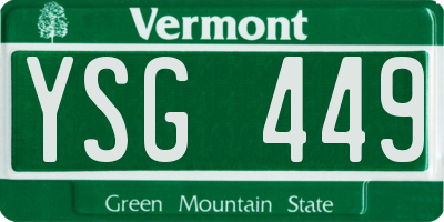 VT license plate YSG449