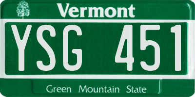VT license plate YSG451