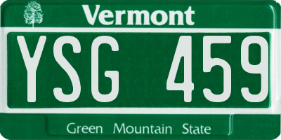 VT license plate YSG459