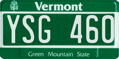 VT license plate YSG460