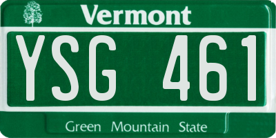 VT license plate YSG461