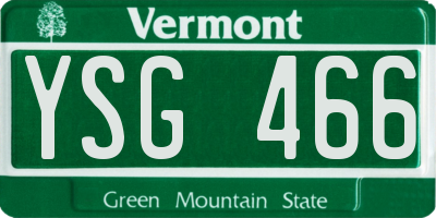 VT license plate YSG466