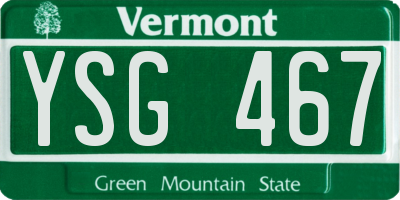 VT license plate YSG467
