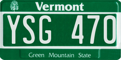 VT license plate YSG470