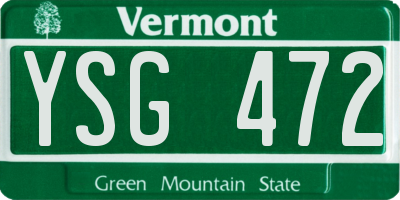 VT license plate YSG472
