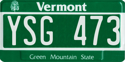 VT license plate YSG473