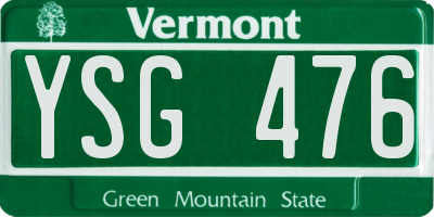 VT license plate YSG476
