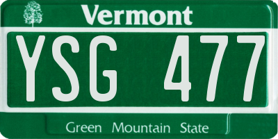 VT license plate YSG477