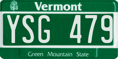 VT license plate YSG479