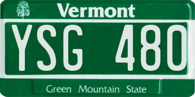 VT license plate YSG480