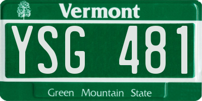 VT license plate YSG481