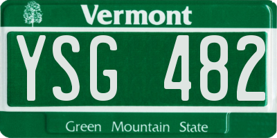 VT license plate YSG482