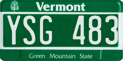VT license plate YSG483