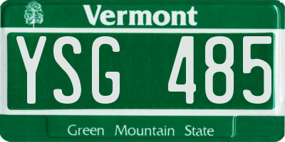 VT license plate YSG485