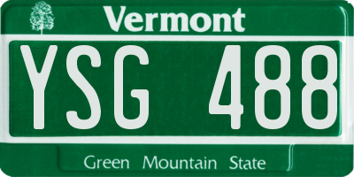 VT license plate YSG488