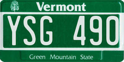 VT license plate YSG490