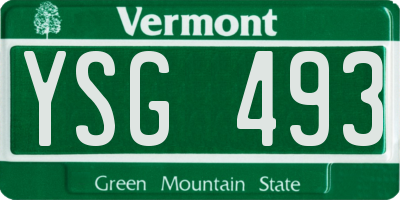 VT license plate YSG493