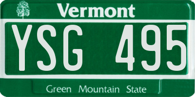VT license plate YSG495