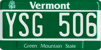 VT license plate YSG506