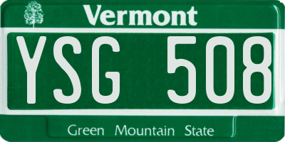 VT license plate YSG508