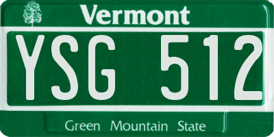 VT license plate YSG512