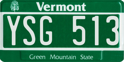VT license plate YSG513