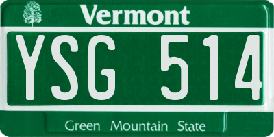 VT license plate YSG514