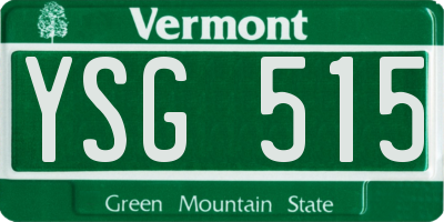 VT license plate YSG515