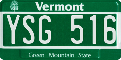 VT license plate YSG516
