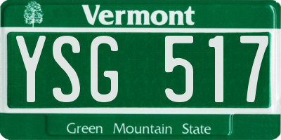 VT license plate YSG517