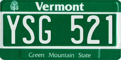 VT license plate YSG521