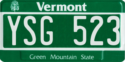 VT license plate YSG523