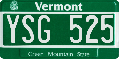 VT license plate YSG525