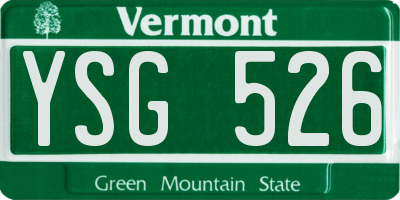 VT license plate YSG526
