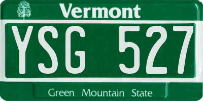 VT license plate YSG527