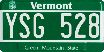 VT license plate YSG528