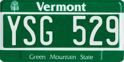 VT license plate YSG529